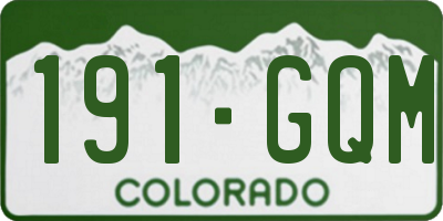 CO license plate 191GQM