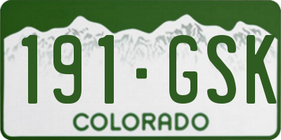 CO license plate 191GSK