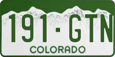 CO license plate 191GTN