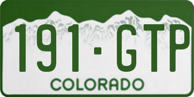 CO license plate 191GTP