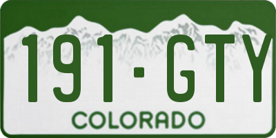 CO license plate 191GTY