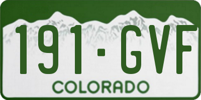 CO license plate 191GVF