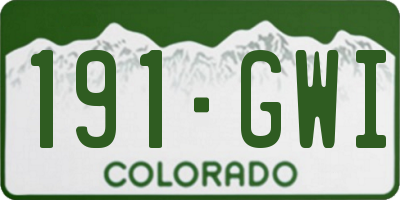 CO license plate 191GWI