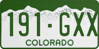 CO license plate 191GXX