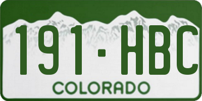 CO license plate 191HBC