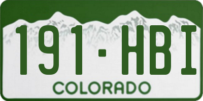 CO license plate 191HBI