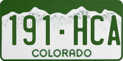 CO license plate 191HCA