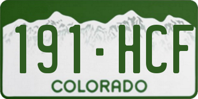 CO license plate 191HCF