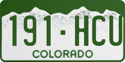 CO license plate 191HCU