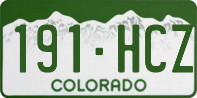 CO license plate 191HCZ