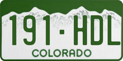 CO license plate 191HDL