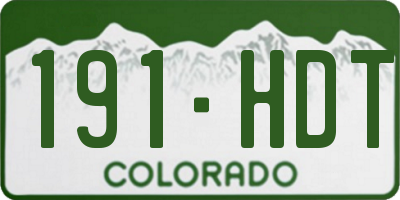 CO license plate 191HDT