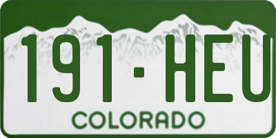 CO license plate 191HEU