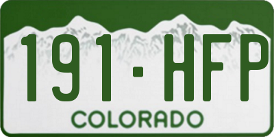 CO license plate 191HFP