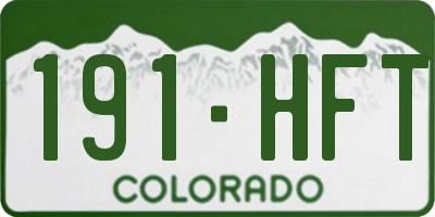 CO license plate 191HFT
