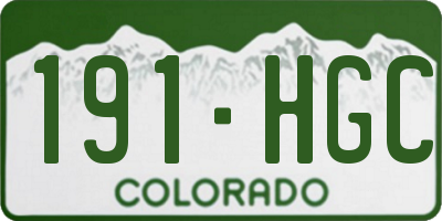 CO license plate 191HGC