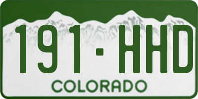 CO license plate 191HHD