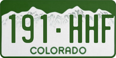CO license plate 191HHF