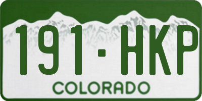 CO license plate 191HKP