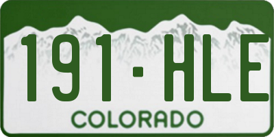 CO license plate 191HLE
