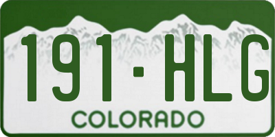 CO license plate 191HLG