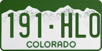 CO license plate 191HLO