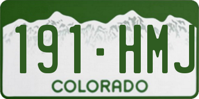 CO license plate 191HMJ