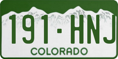 CO license plate 191HNJ
