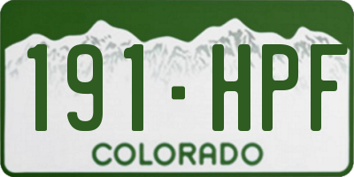 CO license plate 191HPF
