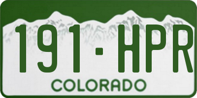 CO license plate 191HPR