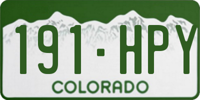 CO license plate 191HPY
