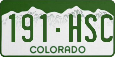 CO license plate 191HSC