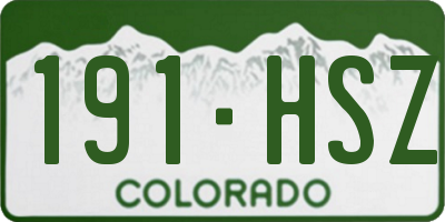 CO license plate 191HSZ