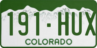 CO license plate 191HUX