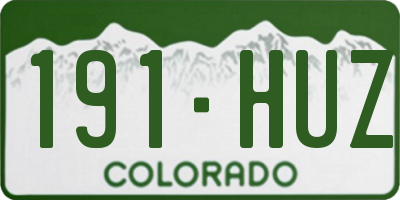 CO license plate 191HUZ