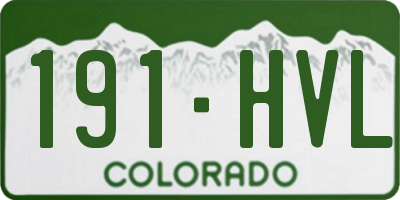 CO license plate 191HVL