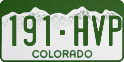 CO license plate 191HVP