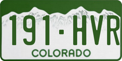 CO license plate 191HVR