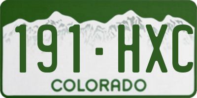 CO license plate 191HXC