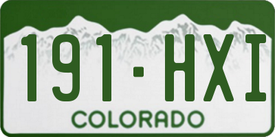 CO license plate 191HXI