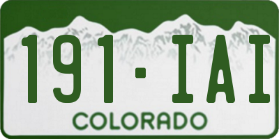 CO license plate 191IAI