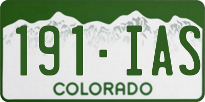 CO license plate 191IAS