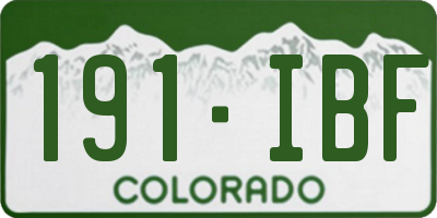 CO license plate 191IBF