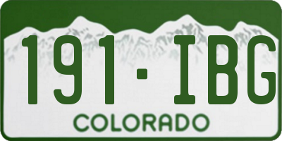 CO license plate 191IBG