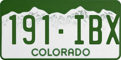CO license plate 191IBX