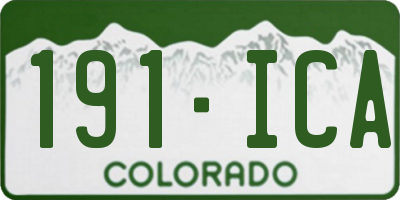 CO license plate 191ICA