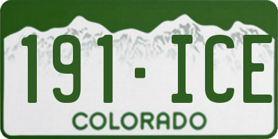 CO license plate 191ICE
