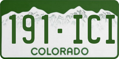 CO license plate 191ICI
