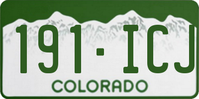 CO license plate 191ICJ