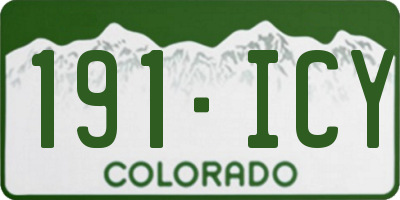 CO license plate 191ICY